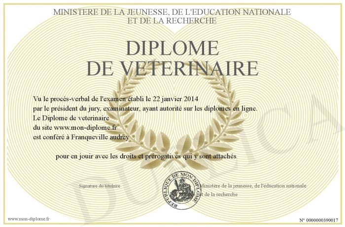 diplome veterinaire